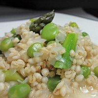 はだか麦と緑野菜のリゾット