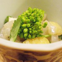 菜の花と蒟蒻の　 京風ぬた和え