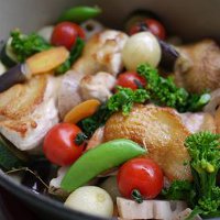 比内地鶏と野菜のエチュベ