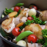 比内地鶏と野菜のエチュベ